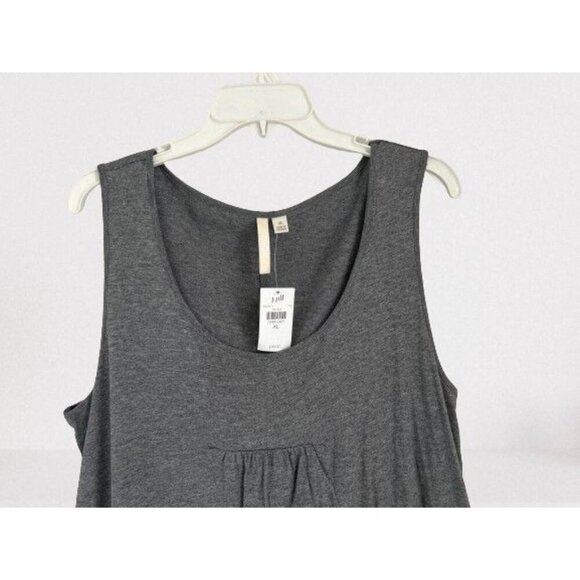 NEW! J. Jill PIMA Cotton Dress Gray A-Line Sleeveless Pitched Fronts Crewneck Si - Picture 4 of 9